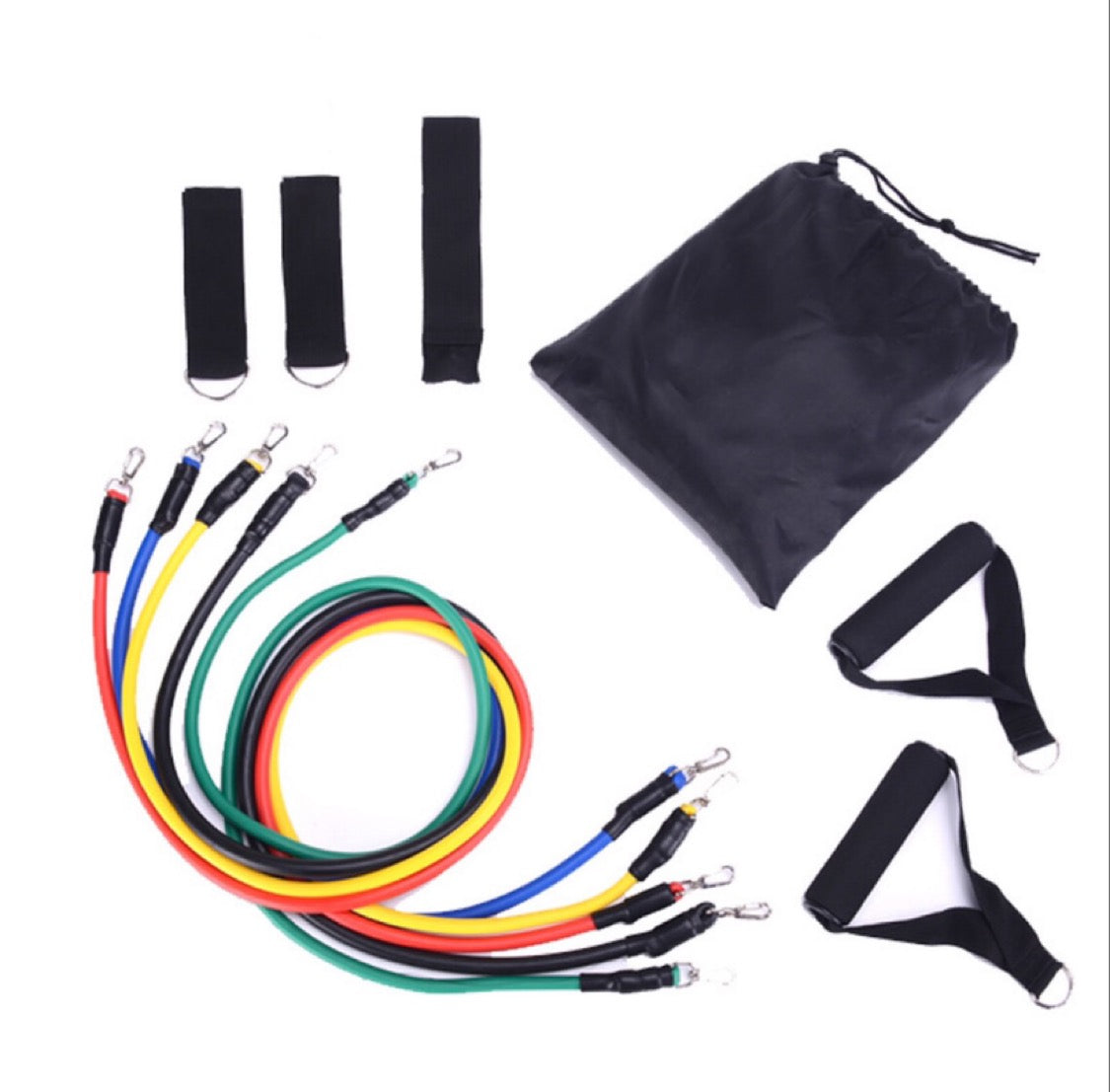 Resistance Band Set with Soft Foam Handles and Ankle Straps
