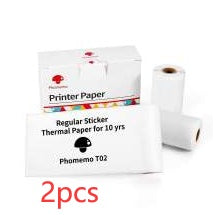 Phomemo T02 Portable Bluetooth Thermal Label Printer - Style A 2pcs / USB