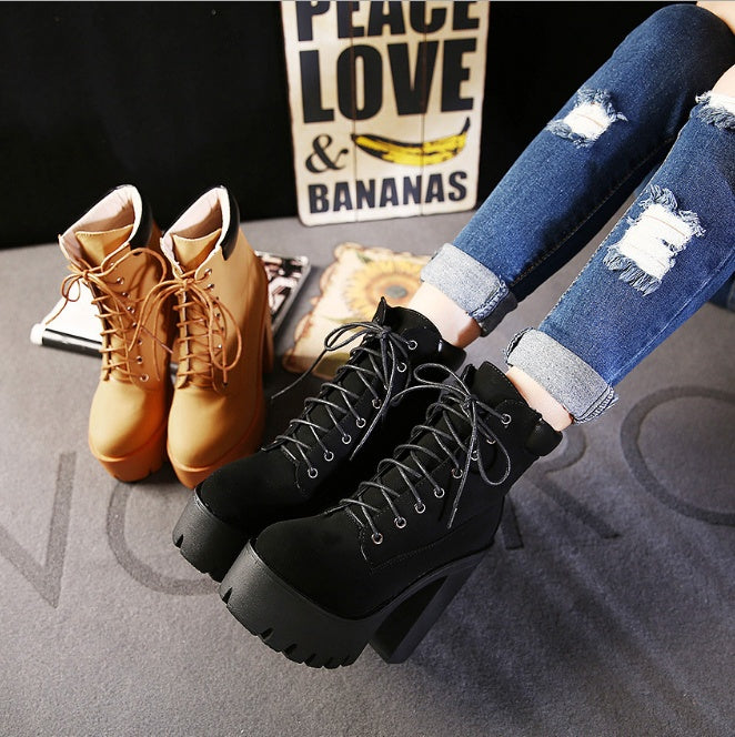 Platform Women Ankle Boots with mso-number-format general Style