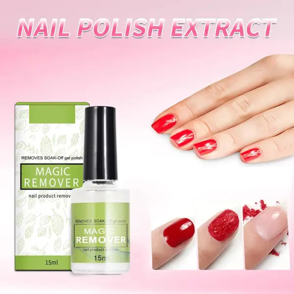 15ML Magic Nail Gel Polish Remover – Fast Soak-Off UV Gel & Semi-Permanent Varnish Cleaner for Nail Art