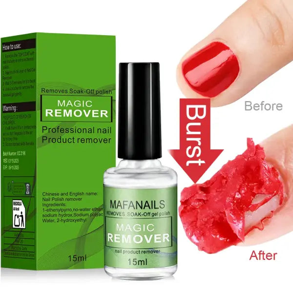 15ML Magic Nail Gel Polish Remover – Fast Soak-Off UV Gel & Semi-Permanent Varnish Cleaner for Nail Art - GY60