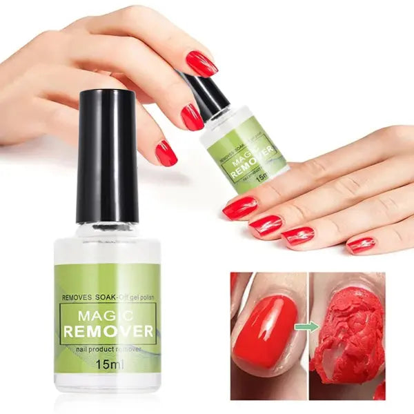 15ML Magic Nail Gel Polish Remover – Fast Soak-Off UV Gel & Semi-Permanent Varnish Cleaner for Nail Art - GY037