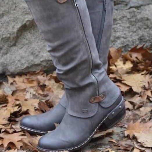 Women’s Round Toe Comfort Ankle Booties with Low Heel