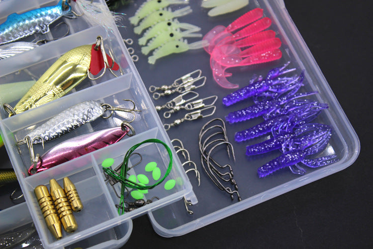 100 Piece Sequined Soft Bait Set Fishing Gear for All Anglers - Colorful - Hair Remover