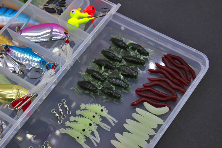 100 Piece Sequined Soft Bait Set Fishing Gear for All Anglers - Colorful - Hair Remover