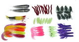 100 Piece Sequined Soft Bait Set Fishing Gear for All Anglers - Colorful - Hair Remover