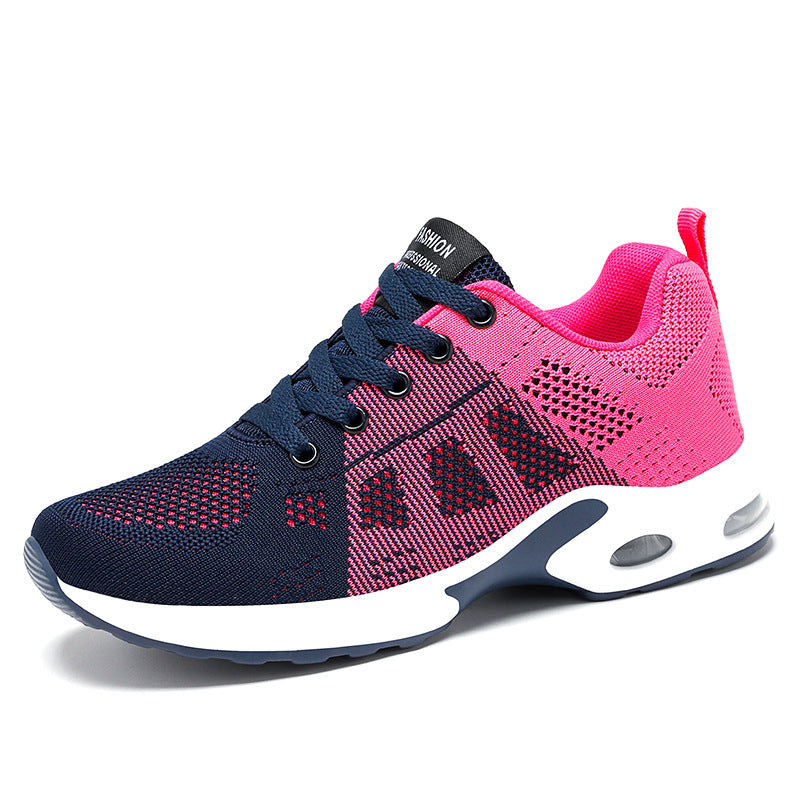 Breathable Mesh Women Sports Casual Shoes in All Sizes - Blue rose red / 35