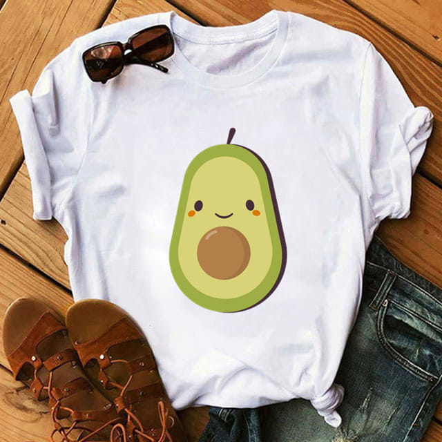 Cartoon Avocado T-Shirt – Trendy and Quirky Avocado Apparel