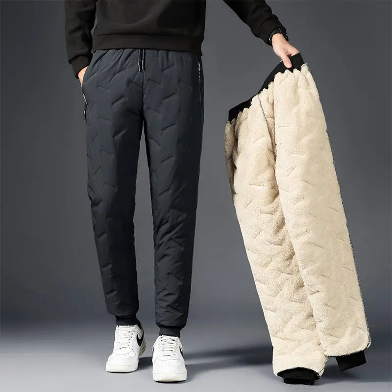 Men’s Padded Cotton Trousers With Cashmere