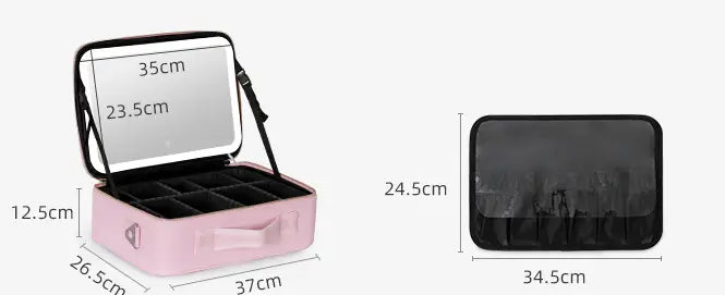 LED Cosmetic Case - Stylish Makeup Organizer with 4K Mirror