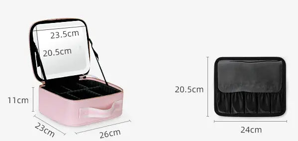 LED Cosmetic Case - Stylish Makeup Organizer with 4K Mirror