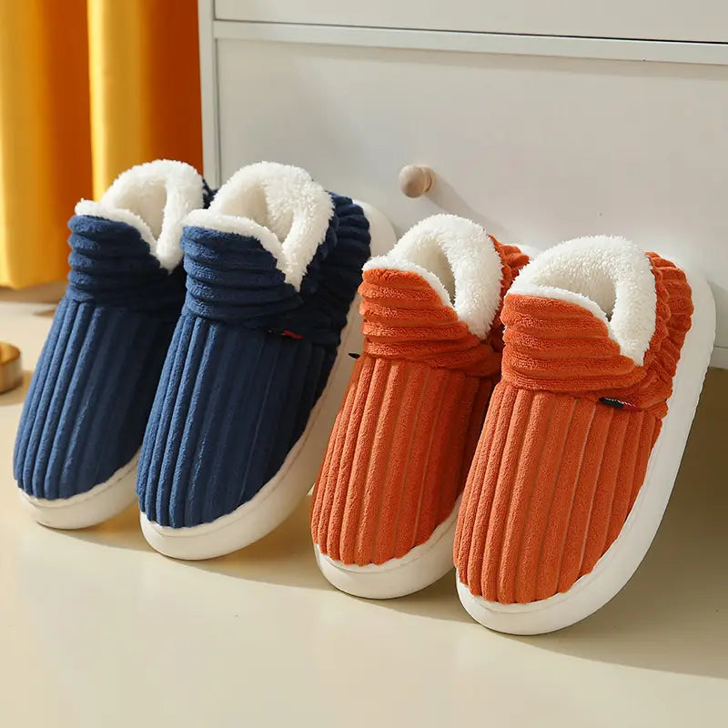 Winter Cotton Slippers for Couples Warm Indoor Bedroom Fashion