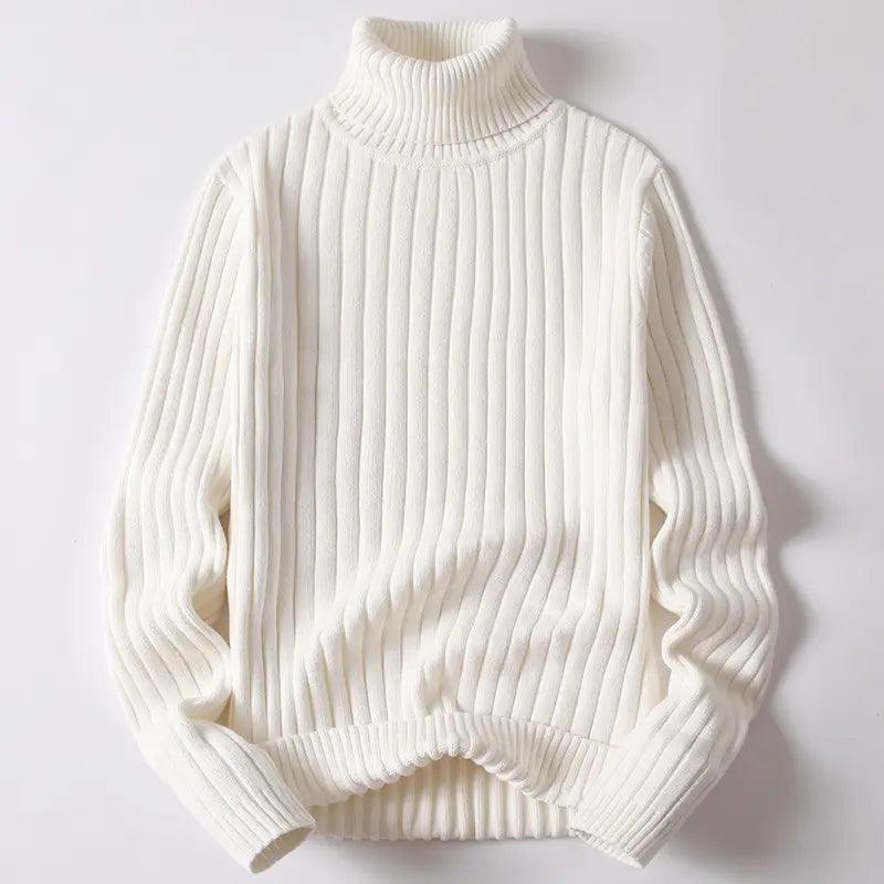 Turtleneck Sweater for Men & Women – Solid & Striped Fashion Tops for Autumn & Winter