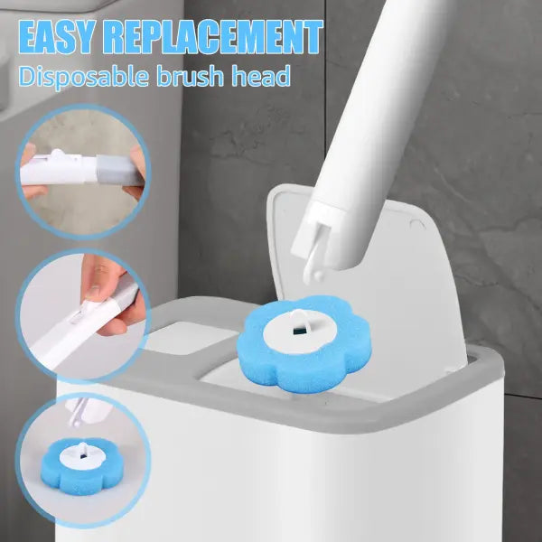 18/36Pcs Toilet Brush With Disposable Replacement Head Kits Upgrade Long Handle Bathroom Cleaning Brush For Home Wc