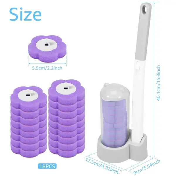 18/36Pcs Toilet Brush With Disposable Replacement Head Kits Upgrade Long Handle Bathroom Cleaning Brush For Home Wc