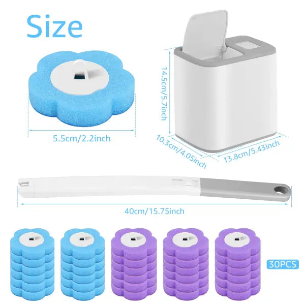 18/36Pcs Toilet Brush With Disposable Replacement Head Kits Upgrade Long Handle Bathroom Cleaning Brush For Home Wc