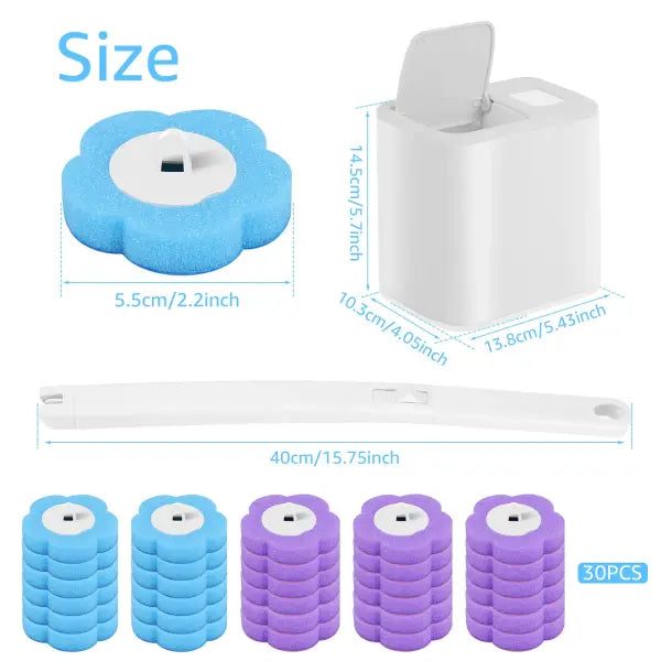 18/36Pcs Toilet Brush With Disposable Replacement Head Kits Upgrade Long Handle Bathroom Cleaning Brush For Home Wc