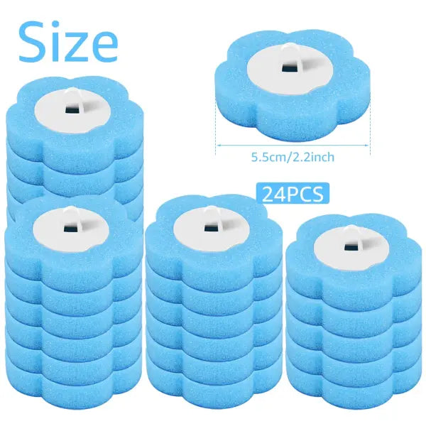 18/36pcs Disposable Toilet Brush Kit: Long Handle Wand & Scrubbing Refills for Deep Cleaning - 24 Head A 1