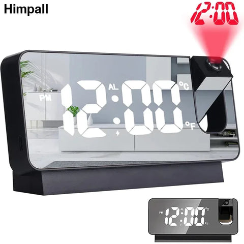 180° Rotation LED Digital Projection Alarm Clock for Bedroom