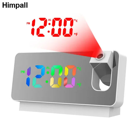 180° Rotation LED Digital Projection Alarm Clock for Bedroom - D