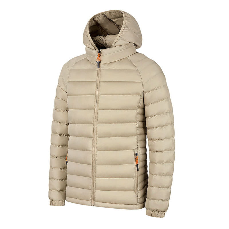 Men’s Winter Lightweight Hooded Coat with Pockets and Zipper