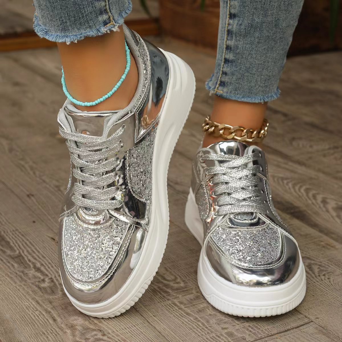 Women Low Heel Round Toe PU Leather Shoes