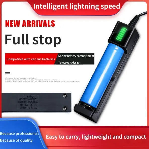 18650 Battery Charger 1/2/4 Slots Dual 18650 Charging 3.7V Rechargeable Lithium Battery USB Charger For 16340 14500