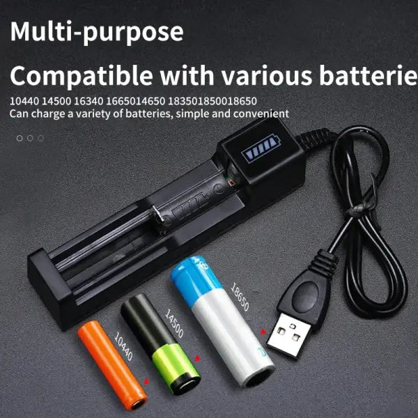 18650 Battery Charger 1/2/4 Slots Dual 18650 Charging 3.7V Rechargeable Lithium Battery USB Charger For 16340 14500