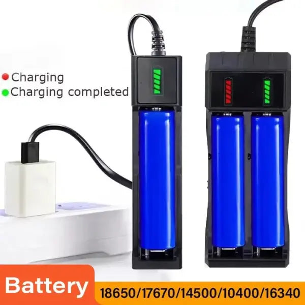 18650 Battery Charger 1/2/4 Slots Dual 18650 Charging 3.7V Rechargeable Lithium Battery USB Charger For 16340 14500