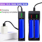 18650 Battery Charger 1/2/4 Slots Dual 18650 Charging 3.7V Rechargeable Lithium Battery USB Charger For 16340 14500