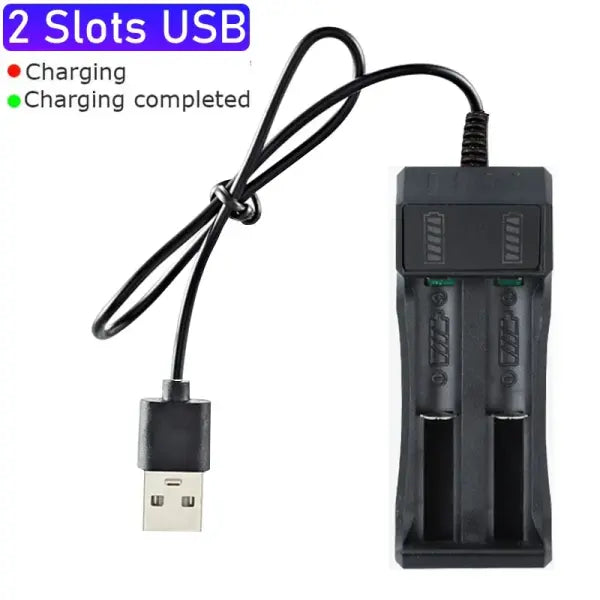 18650 Battery Charger 1/2/4 Slots Dual 18650 Charging 3.7V Rechargeable Lithium Battery USB Charger For 16340 14500