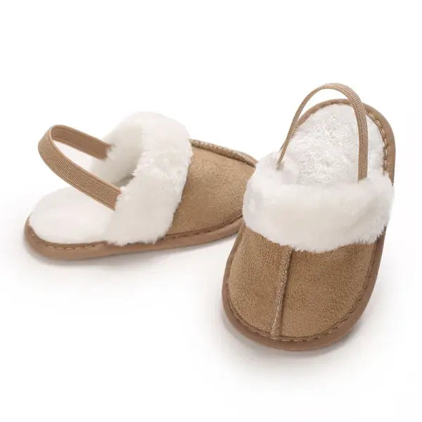 Baby Cotton Plush Slippers 0–18M – Soft Sole Warm Winter Indoor Walking Shoes for Boys & Girls