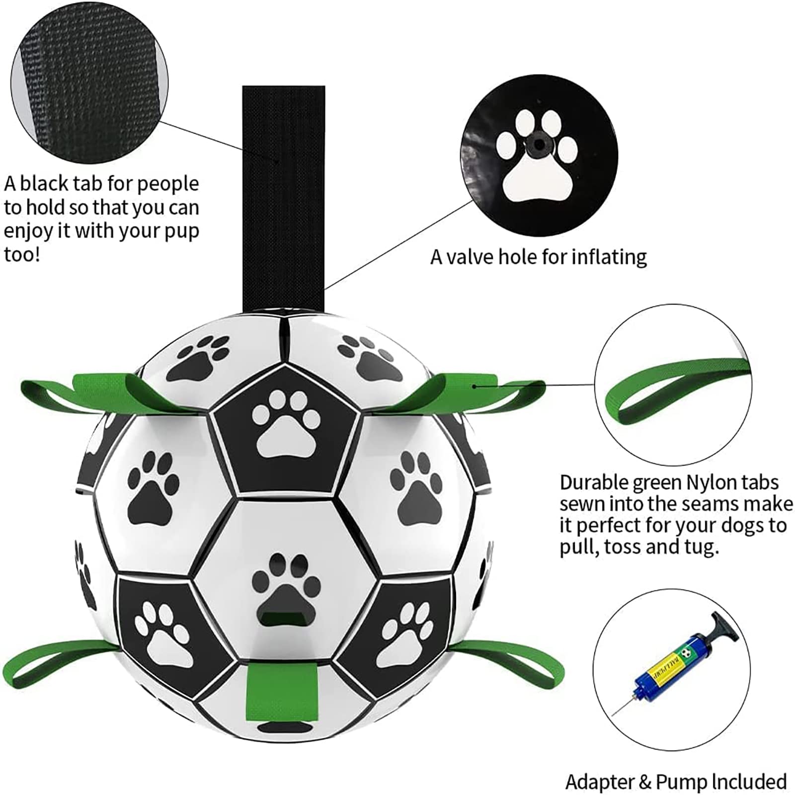 Interactive Dog Football Toy Soccer Ball Inflated Training Toy For Dogs Outdoor Border Collie Balls For Large Dogs Pet