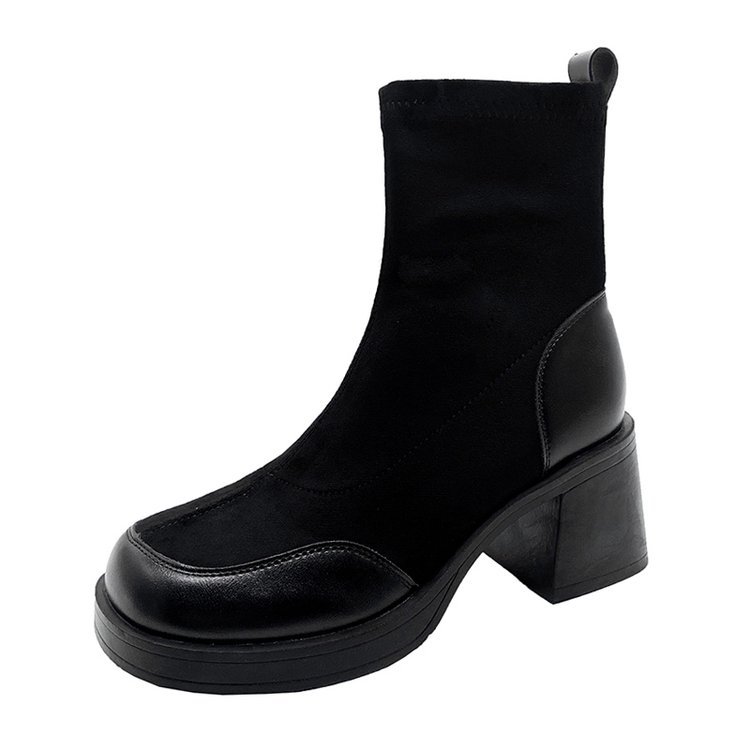 Women's Thick Bottom Chunky Heel Martin Boots with Platform