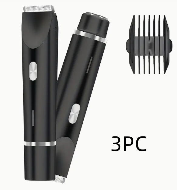 Versatile Body Hair Removal Device and Bikini Trimmer - Black 3PC / USB - Hair Remover