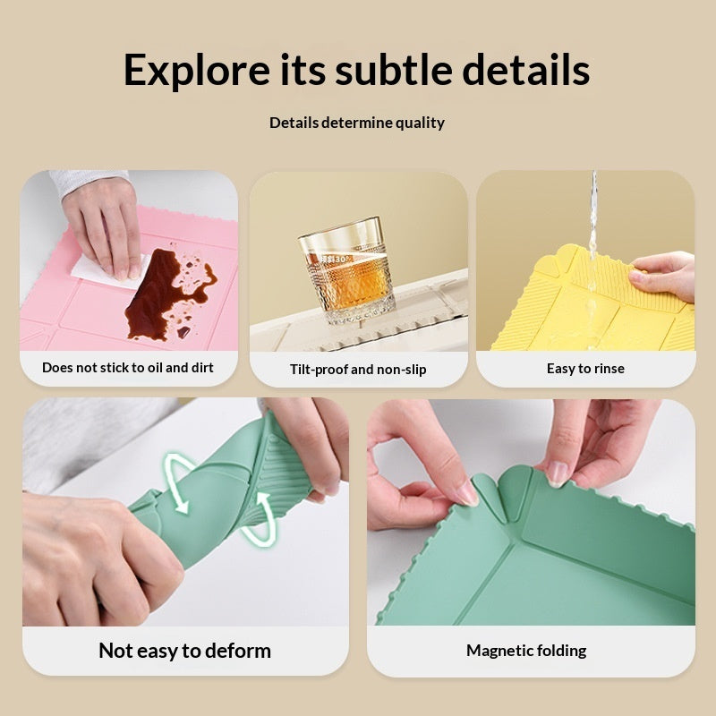 Multifunctional Silicone Magnetic Folding Insulated Mat - None