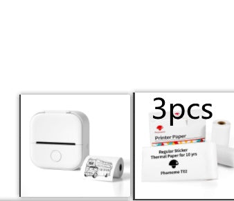 Phomemo T02 Portable Bluetooth Thermal Label Printer - White Set2 / USB