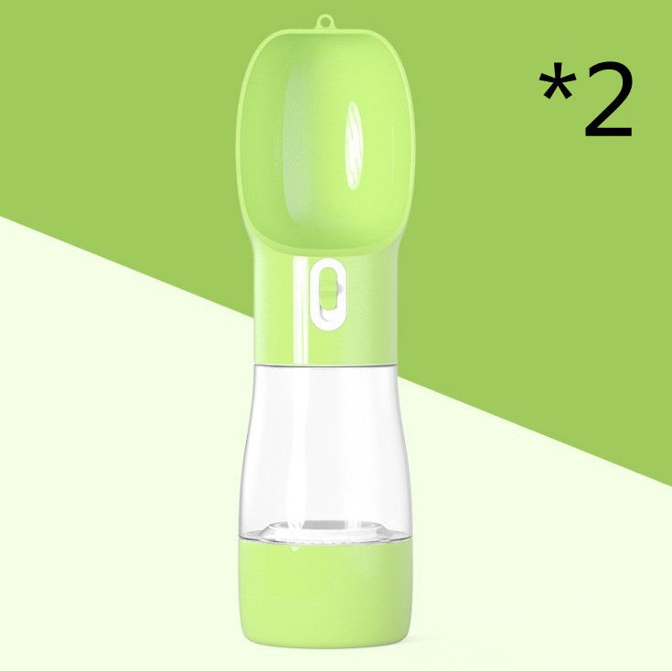 Portable Pet Food and Water Dispenser for Dogs and Cats - 2pc Green