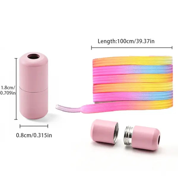 Pearl Light No Tie Elastic Shoelaces with Colorful Buckle