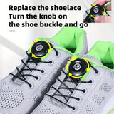 1 Pair Adjustable Automatic Buckle Lazy Laces: Universal No-Tie Quick-Lock Shoelaces - Black
