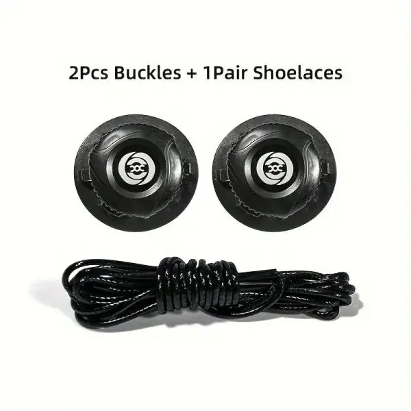 1 Pair Adjustable Automatic Buckle Lazy Laces: Universal No-Tie Quick-Lock Shoelaces - Black