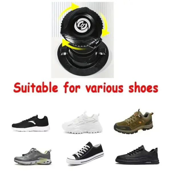 1 Pair Adjustable Automatic Buckle Lazy Laces: Universal No-Tie Quick-Lock Shoelaces - Black