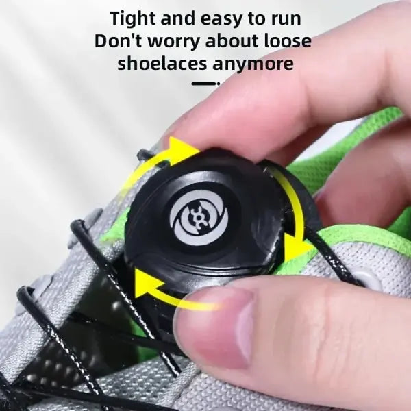 1 Pair Adjustable Automatic Buckle Lazy Laces: Universal No-Tie Quick-Lock Shoelaces - Black