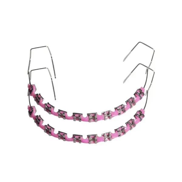 Fashionable tooth decoration set for unisex (Stainless steel) daily party wear - Pink