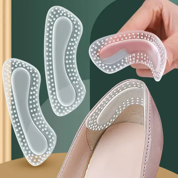 1 Pair Silicone GEL Heel Protectors: Non-Slip Cushion Pads for High Heels - Clear / CHINA