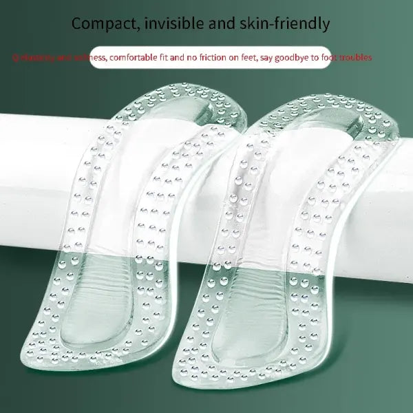 1 Pair Silicone GEL Heel Protectors: Non-Slip Cushion Pads for High Heels - Clear / CHINA