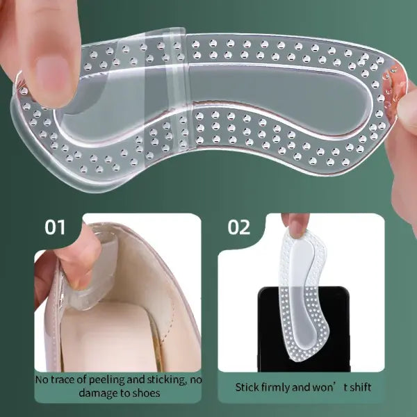 1 Pair Silicone GEL Heel Protectors: Non-Slip Cushion Pads for High Heels - Clear / CHINA