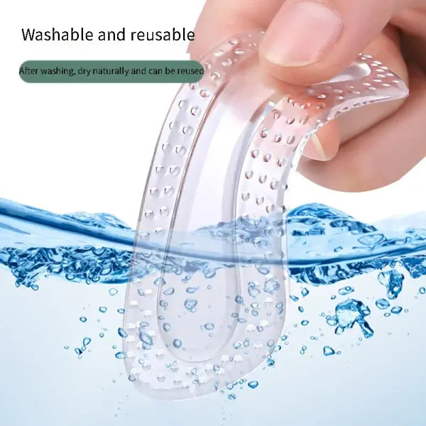 1 Pair Silicone GEL Heel Protectors: Non-Slip Cushion Pads for High Heels - Clear / CHINA