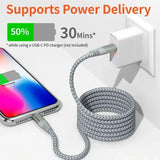 1PC 2PCS MFi Certified Fast Cable durable Nylon Braided Cord USB C to Lightning Cable Fast Charging Data for iPhone 14