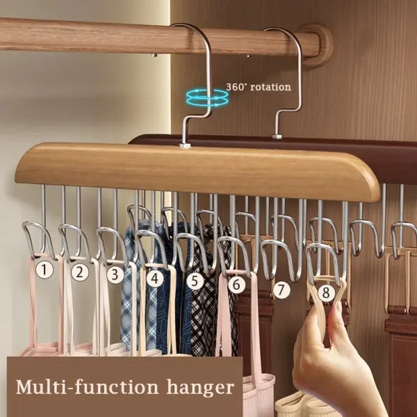 Multi-functional Bra & Tie Hanger: Sturdy 8-Tier Wardrobe Organizer for Camisoles & Belts